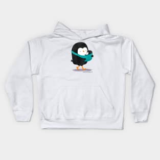 Dad Penguin with his baby penguin Kids Hoodie